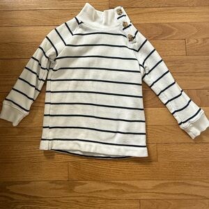 Jcrew Crewcuts Girls XS Pullover Buttons White and Navy Stripe